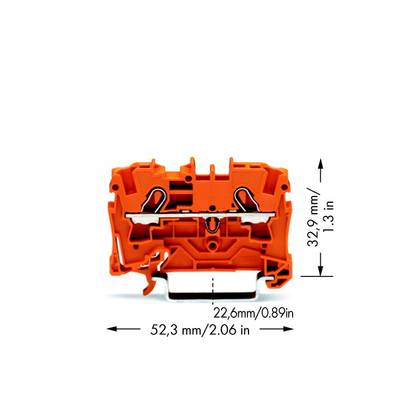 WAGO 2004-1202 Doorgangsklem 6.20 mm Spanveer  Oranje 50 stuk(s) 