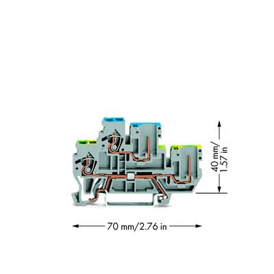 WAGO 870-117 Basisklem 2-etages 5 mm Spanveer Toewijzing: L Grijs 50 stuk(s) 