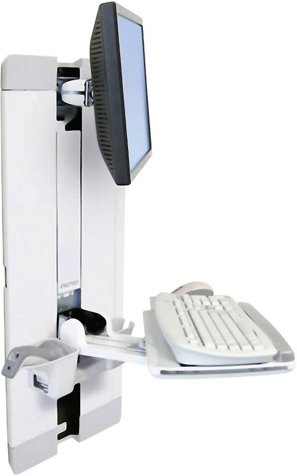 Ergotron StyleView Vertical Lift Wandbeugel voor monitor  Aantal monteerbare displays: 1 Display(s) 25,4 cm (10") - 61 cm (24") Wit In hoogte verstelbaar, Toetsenbordhouder, Kantelbaar, Zwenkbaar, Roteerbaar