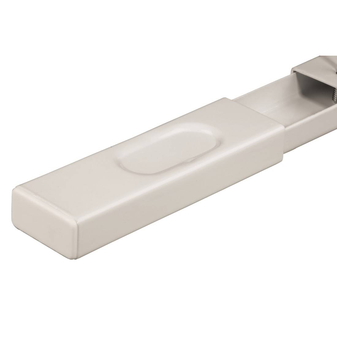 Een beige elektrische deuropener met rechthoekige vorm, geschikt voor installatie bij voordeuren. Ontworpen voor verhoogde veiligheid en comfort.