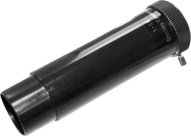 Een zwarte telescoop met scherpstelwiel.