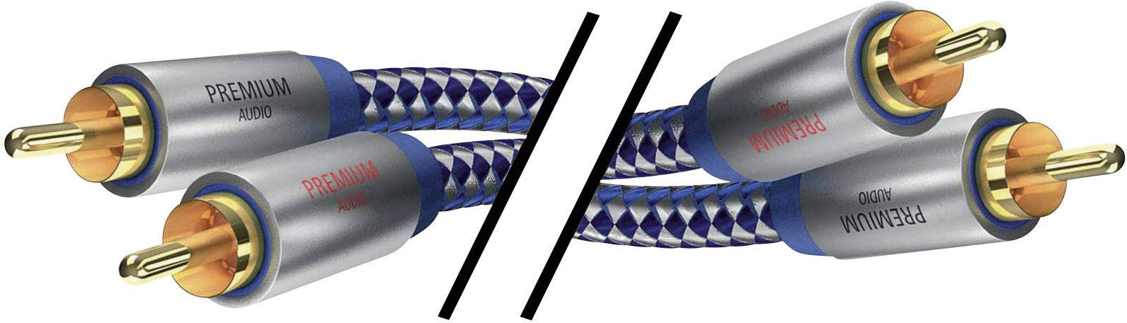 Inakustik 0040403 Cinch Audio Aansluitkabel [2x Cinch-stekker - 2x Cinch-stekker] 3.00 m Blauw, Zilver Vergulde steekcon-1