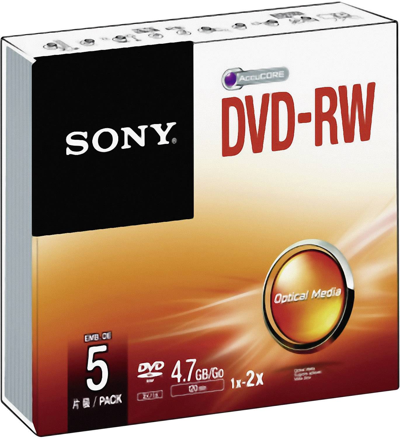 DVDRW disc 4.7 GB Sony 5DMW47SS 5 stuks Jewelcase Herschrijfbaar