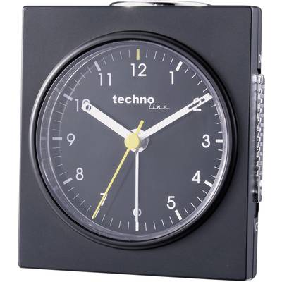 Techno Line Model Q schwarz Wekker Kwarts Zwart (mat) Alarmtijden 1  