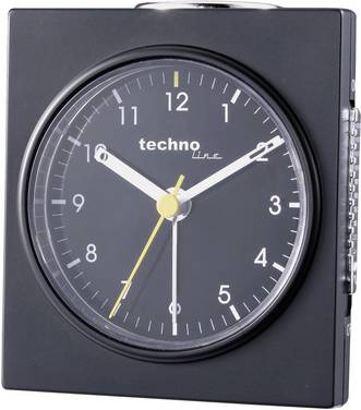 Techno Line Model Q schwarz Wekker Kwarts Zwart (mat) Alarmtijden 1