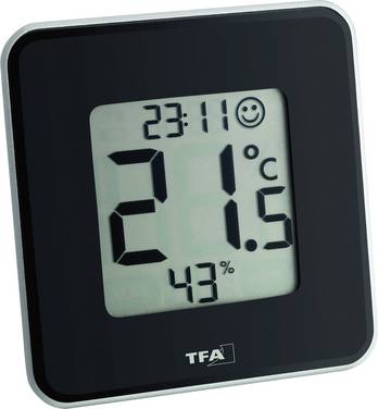 TFA Dostmann Style 30.5021.01 Thermo- en hygrometer Zwart