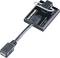 Klein zwart datalogger-apparaat van 'Davis Instruments', verbonden met een Mini-USB-kabel.