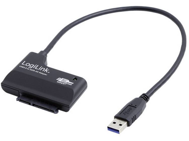 LogiLink USB 3.0 Adapter [1x SATA-combi-bus 15+7-polig 1x USB 3.0 stekker A] Zwart
