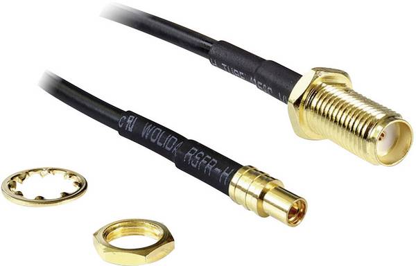 Delock WiFi-antenne Verlengkabel [1x SMA-bus - 1x MMCX-bus] 20.00 cm Zwart Vergulde steekcontacten