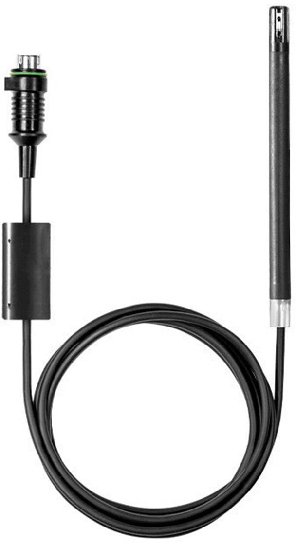 Temperatuursensor met een lang kabel en stekker, geschikt voor nauwkeurige temperatuurmetingen in verschillende omgevingen.