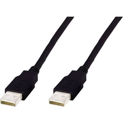 Digitus USB-kabel USB 2.0 USB-A stekker, USB-A stekker 1.80 m Zwart  AK-300100-018-S