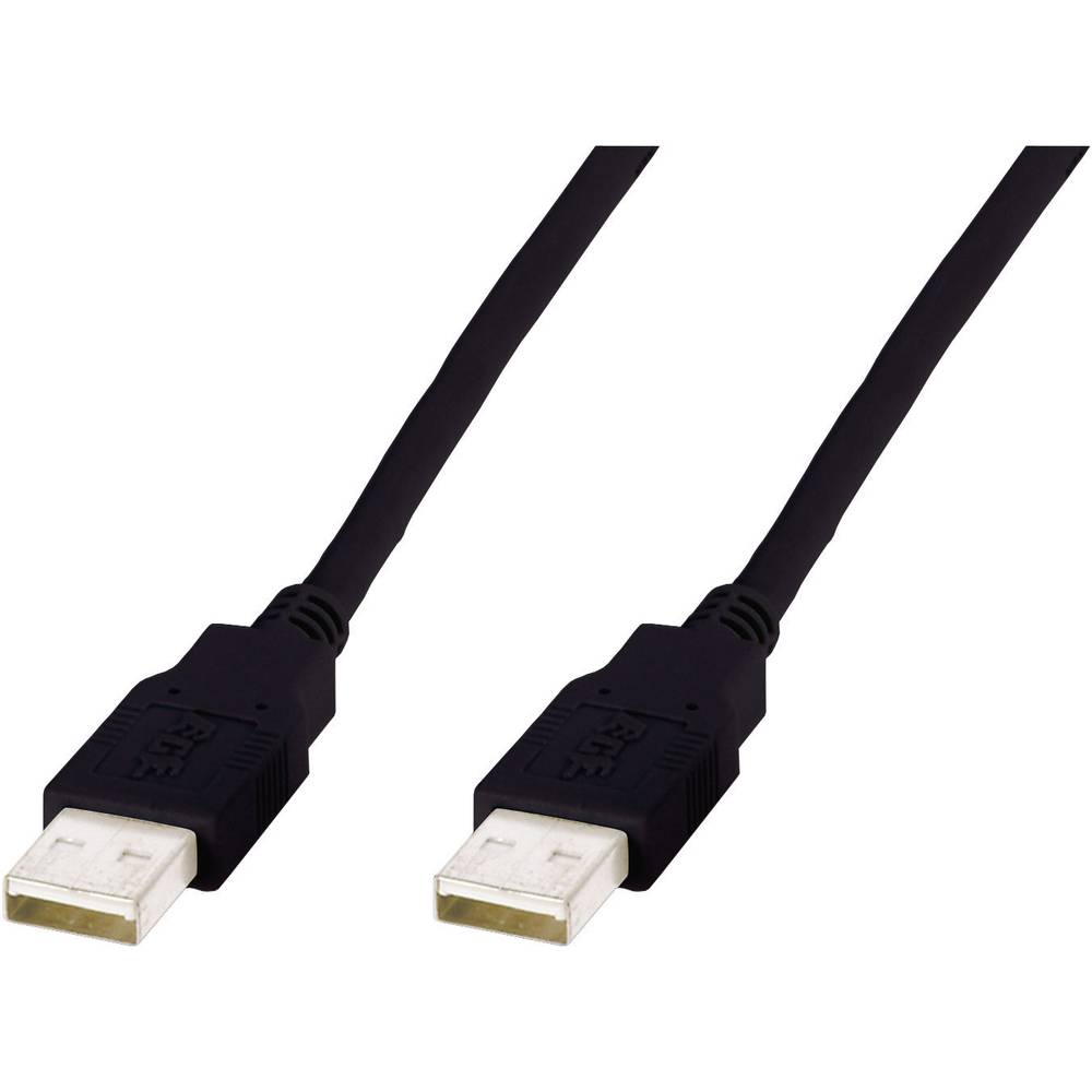 Digitus USB 2.0 Aansluitkabel [1x USB 2.0 stekker A 1x USB 2.0 stekker A] 1.80 m Zwart