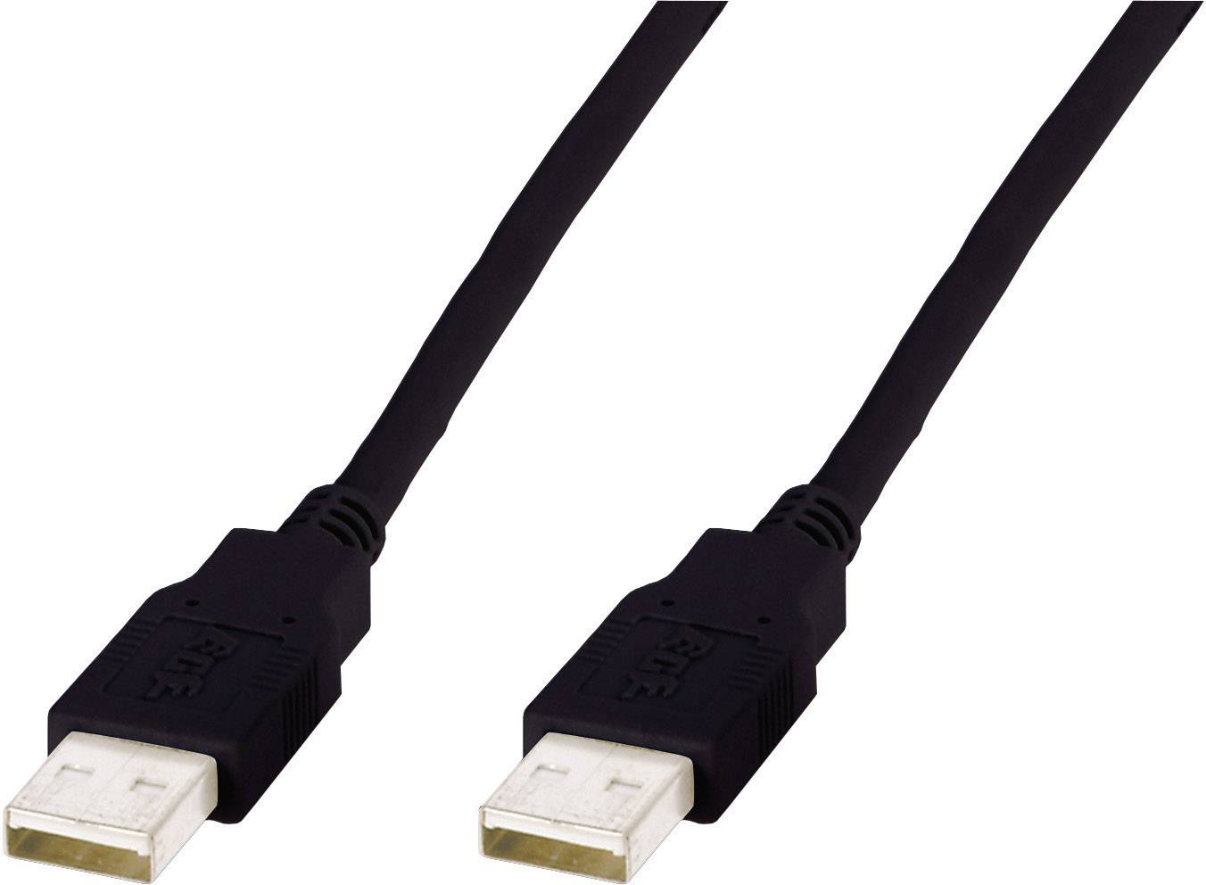 Digitus AK-300101-050-S USB-kabel USB 2.0 USB-A stekker, USB-A stekker 5.00 m Zwart Afgeschermd (dubbel)