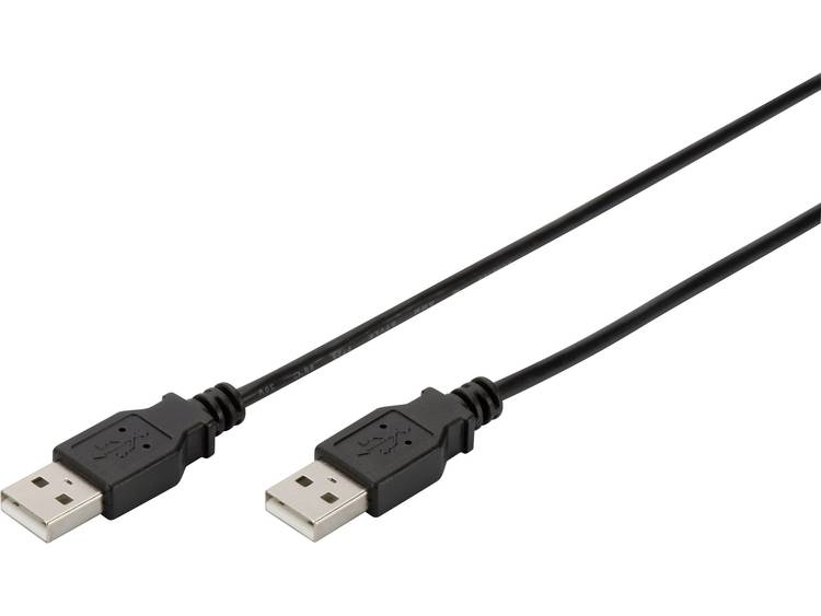 Digitus USB 2.0 Aansluitkabel [1x USB 2.0 stekker A 1x USB 2.0 stekker A] 3 m Zwart UL gecertificeer