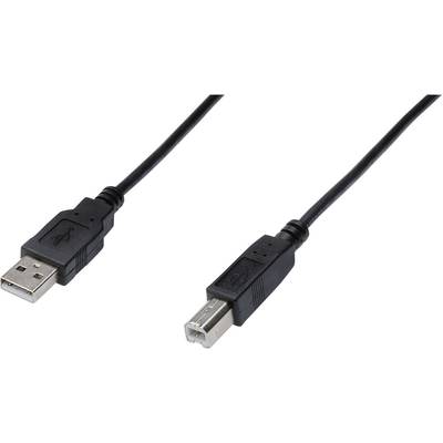 Digitus USB-kabel USB 2.0 USB-A stekker, USB-B stekker 3.00 m Zwart  AK-300105-030-S