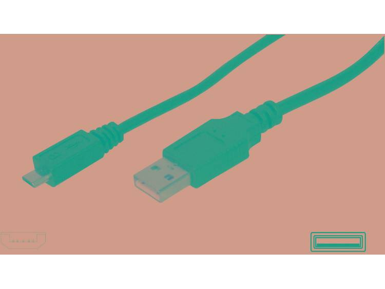 Digitus USB 2.0 Aansluitkabel [1x USB 2.0 stekker A 1x USB 2.0 stekker micro-B] 1 m Zwart UL gecerti