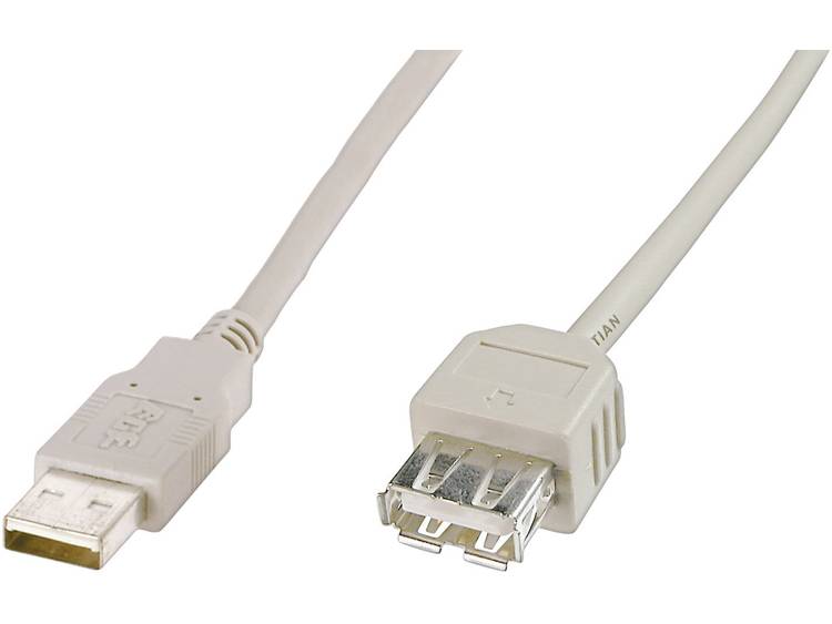 Digitus USB 2.0 Verlengkabel [1x USB 2.0 stekker A 1x USB 2.0 bus A] 3.00 m Beige UL gecertificeerd