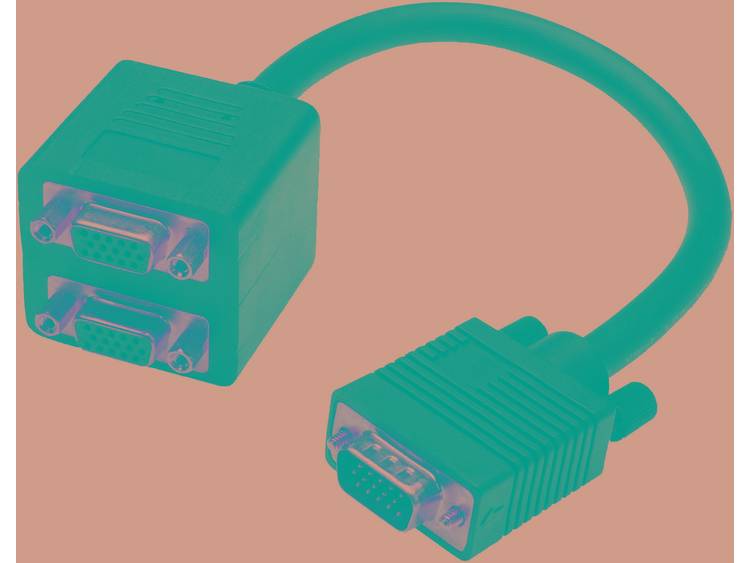 Digitus VGA Y-kabel [1x VGA stekker => 2x VGA bus] 0.20 m Zwart