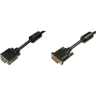 Digitus AK-320300-020-S DVI-kabel DVI / VGA Adapterkabel DVI-I 24+5-polige stekker, VGA-stekker 15-polig 2.00 m Zwart Sc