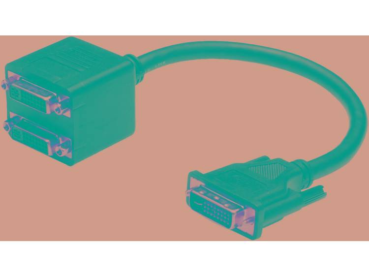 Digitus DVI Y-kabel [1x DVI-stekker 24+5-polig <=> 2x DVI-bus 24+5-polig] 0.20 m Zwart
