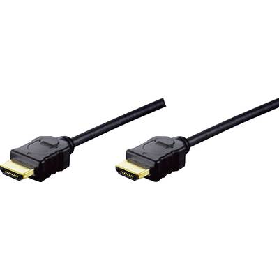 Digitus AK-330114-050-S HDMI-kabel HDMI Aansluitkabel HDMI-A-stekker, HDMI-A-stekker 5.00 m Zwart Vergulde steekcontacte