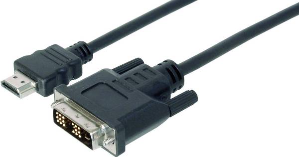 Digitus AK-330300-020-S HDMI-kabel HDMI / DVI Adapterkabel HDMI-A-stekker, DVI-D 18+1-polige stekker 2.00 m Zwart Schroefbaar