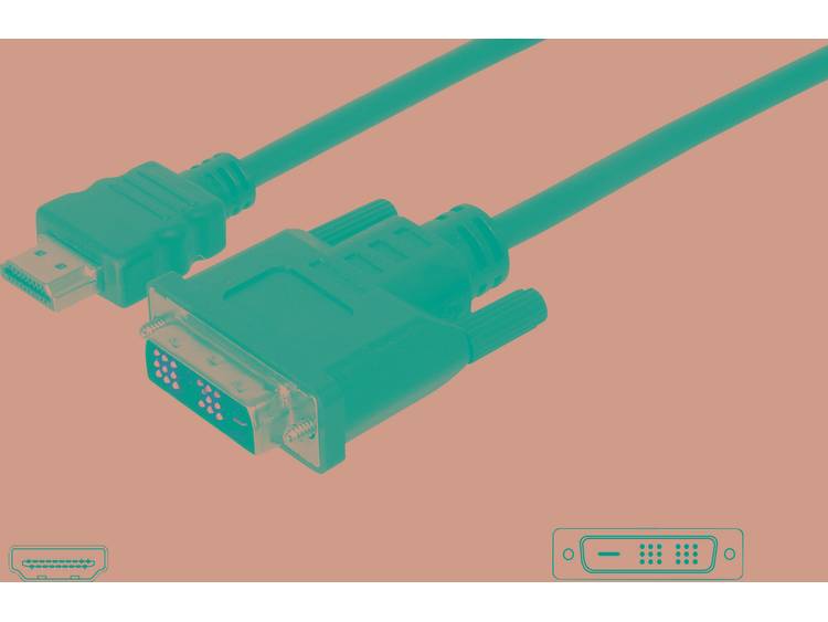 Digitus HDMI-DVI Aansluitkabel [1x HDMI-stekker => 1x DVI-stekker 18+1-polig] 5.00 m Zwart