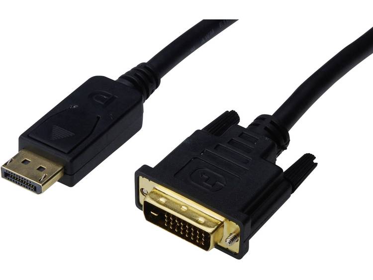 Digitus DisplayPort-DVI Aansluitkabel [1x DisplayPort stekker => 1x DVI-stekker 24+1-polig] 3 m Zwar