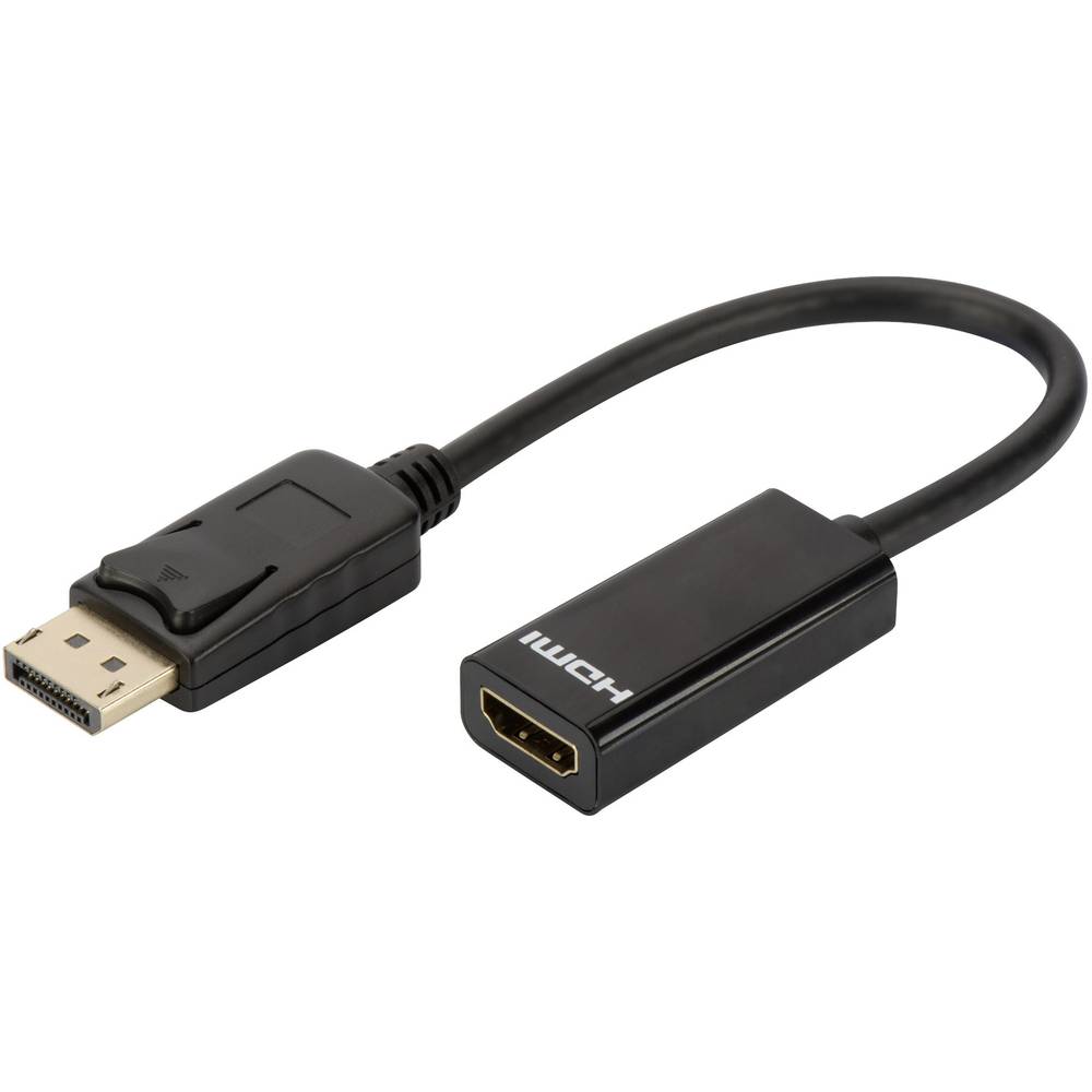 Digitus DisplayPort-HDMI Adapter [1x DisplayPort stekker => 1x HDMI-bus] Zwart