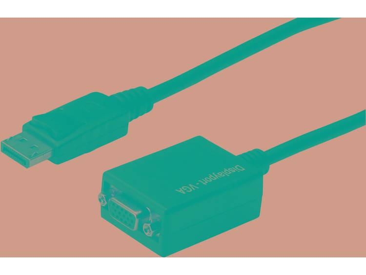Digitus DisplayPort-VGA Adapter [1x DisplayPort stekker => 1x VGA bus] Zwart