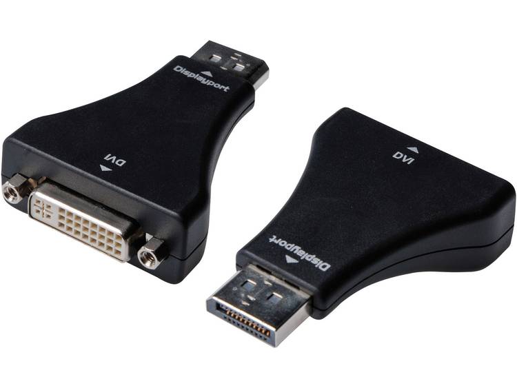 Digitus DisplayPort-DVI Adapter [1x DisplayPort stekker => 1x DVI-bus 24+5-polig] Zwart