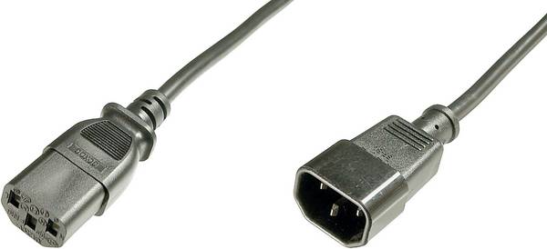 Digitus Stroom Aansluitkabel [1x Apparaatstekker, male C14 - 1x Apparaatstekker, female C13 10A] 1.20 m Zwart