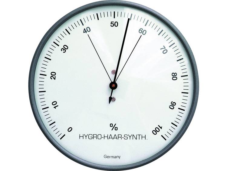 Hygrometer Kunststof zilver Haarsynthetik Hygrometer