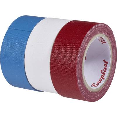 Coroplast 31081 31081 Textieltape  Blauw, Rood, Wit (l x b) 2.5 m x 19 mm 3 stuk(s)