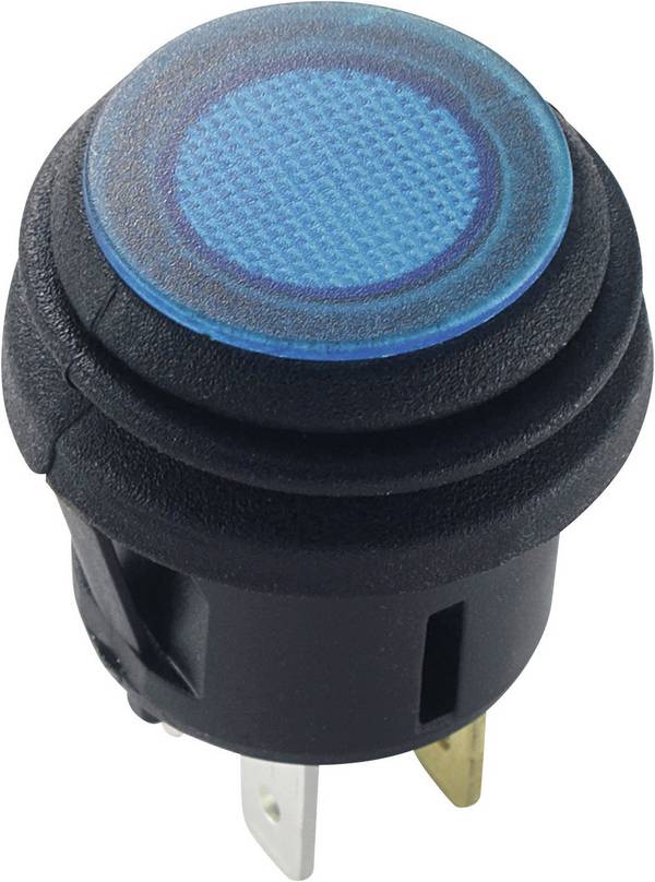 TRU COMPONENTS 1587920 TC-R13-527D2B Drukschakelaar 14 V/DC 20 A 1x aan/uit Continu Blauw 1 stuk(s)