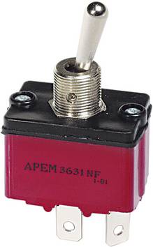 APEM 3639NF/2 3639NF/2 Tuimelschakelaar 250 V/AC 6 A 1x aan/uit/aan  Continu/0/continu 1 stuk(s)