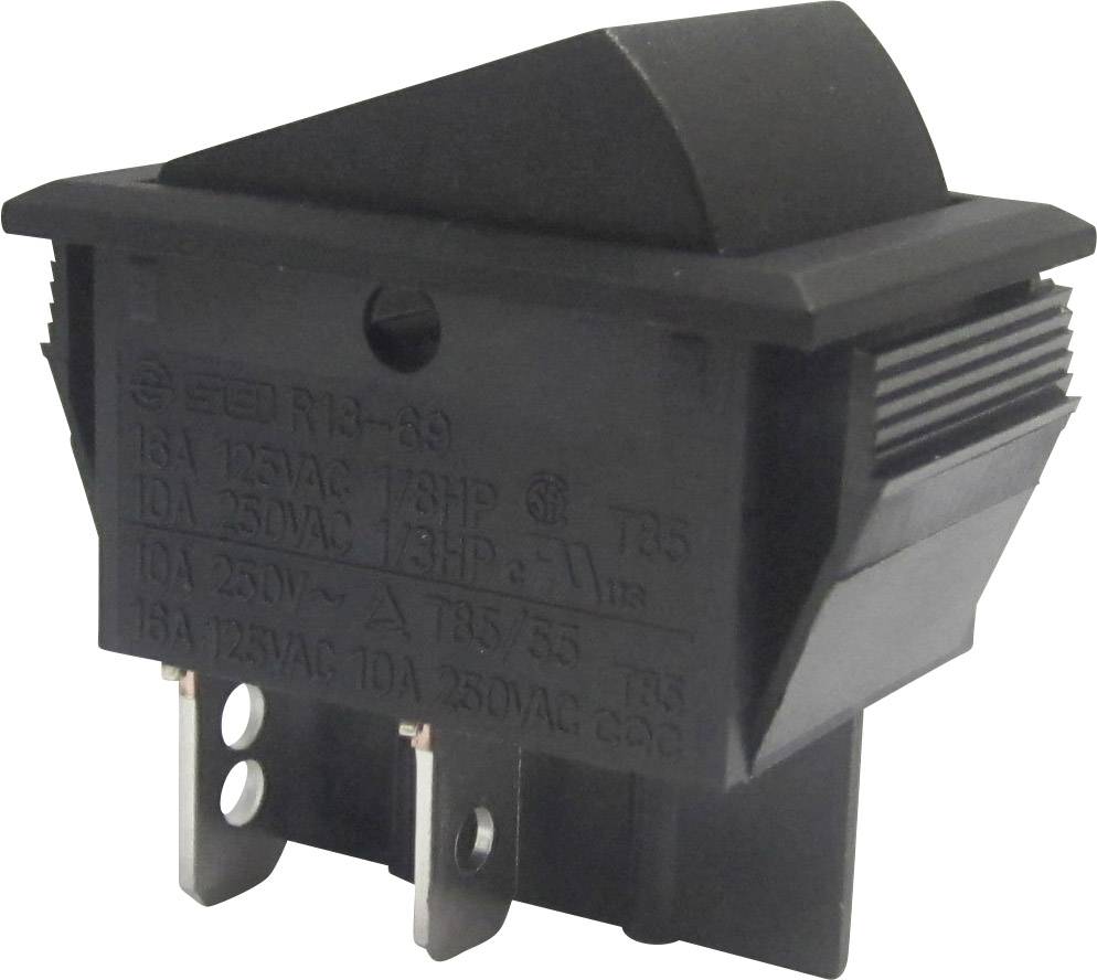 TRU COMPONENTS 1587523 Wipschakelaar TC-R13-69A-01 250 V/AC 10 A 2x uit/aan Continu 1 stuk(s)