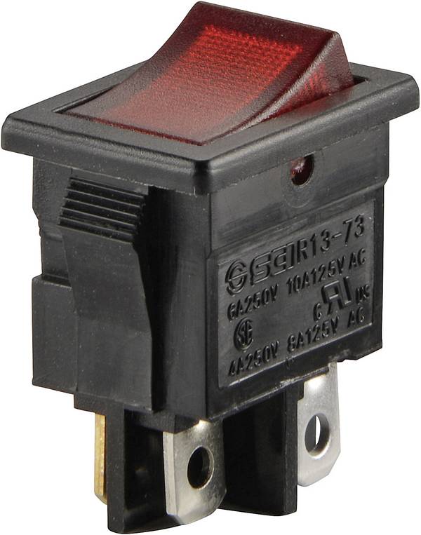 TRU COMPONENTS TC-R13-73C-02 Wipschakelaar 250 V/AC 6 A 2x uit/aan  Continu 1 stuk(s)