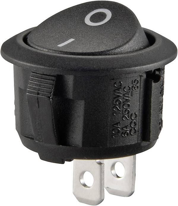 TRU COMPONENTS 1587630 Wipschakelaar TC-R13-208A-02 PRINT 0 / I 250 V/AC 10 A 1x uit/aan  Continu 1 stuk(s)