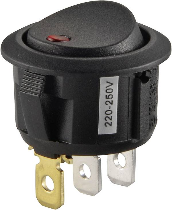 TRU COMPONENTS TC-R13-208B2-02 RD Wipschakelaar 250 V/AC 10 A 1x uit/aan Lichtkleur (naam): Rood Continu 1 stuk(s)