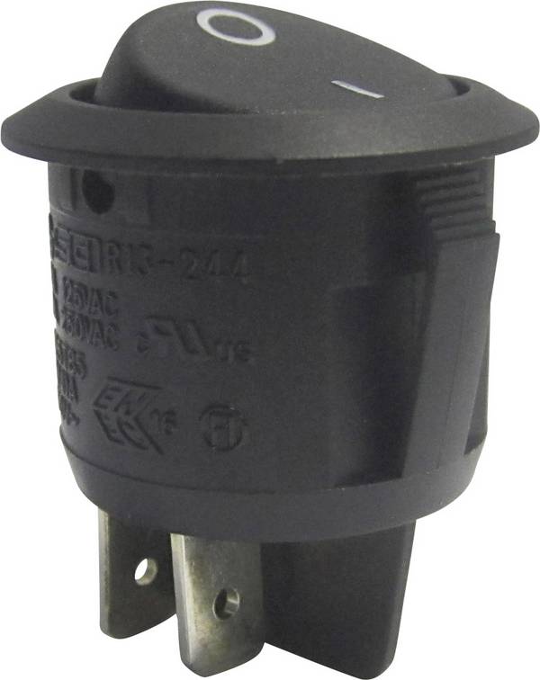 TRU COMPONENTS 1587655 Wipschakelaar TC-R13-244A-02 BLACK 250 V/AC 10 A 2x uit/aan  Continu 1 stuk(s)