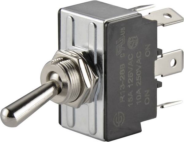 TRU COMPONENTS 1587673 TC-R13-28B-01 Tuimelschakelaar 250 V/AC 10 A 2x aan/aan  Continu 1 stuk(s)