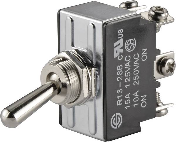TRU COMPONENTS 1587676 TC-R13-28B-06 Tuimelschakelaar 250 V/AC 10 A 2x aan/aan  Continu 1 stuk(s)