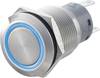 TRU COMPONENTS 701310 LAS1-AGQ-11E, BL Vandalismebestendige druktoets 250 V/AC 5 A 1x aan/(aan) Moment Blauw IP67 1 stuk(s)