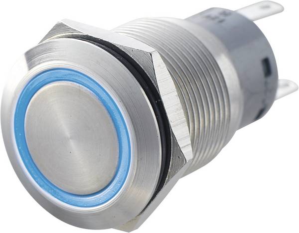 TRU COMPONENTS 701310 LAS1-AGQ-11E, BL Vandalismebestendige druktoets 250 V/AC 5 A 1x aan/(aan) Moment Blauw IP67 1 stuk(s)