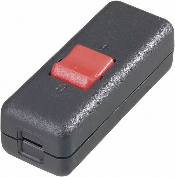 interBär 8010-004.01 Snoerschakelaar Zwart, Rood 2x uit/aan 10 A 1 stuk(s)