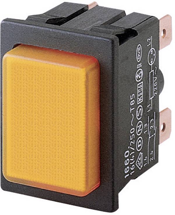 Marquardt 1660.0201 1660.0201 Drukschakelaar 250 V/AC 16 A 2x uit/aan Continu Oranje (l x b) 25 mm x 33 mm IP40 1 stuk(s)