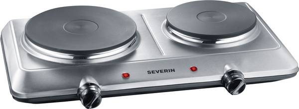 Severin DK 1014 1014 Dubbele kookplaat Controlelampje, Traploze temperatuurregeling