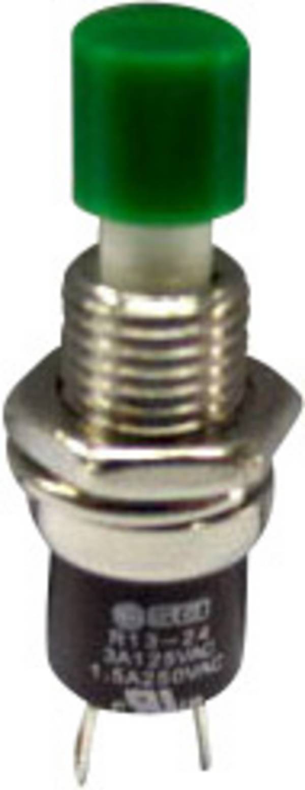 TRU COMPONENTS TC-R13-24B1-05 GN Druktoets 250 V/AC 1.5 A 1x aan/(uit) Moment Groen 1 stuk(s)