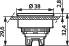 Technische tekening van een rechthoekig onderdeel met afmetingen: breedte 33,3 mm, hoogte 12 mm, diepte 22,3 mm. Verduidelijkt de dimensies.